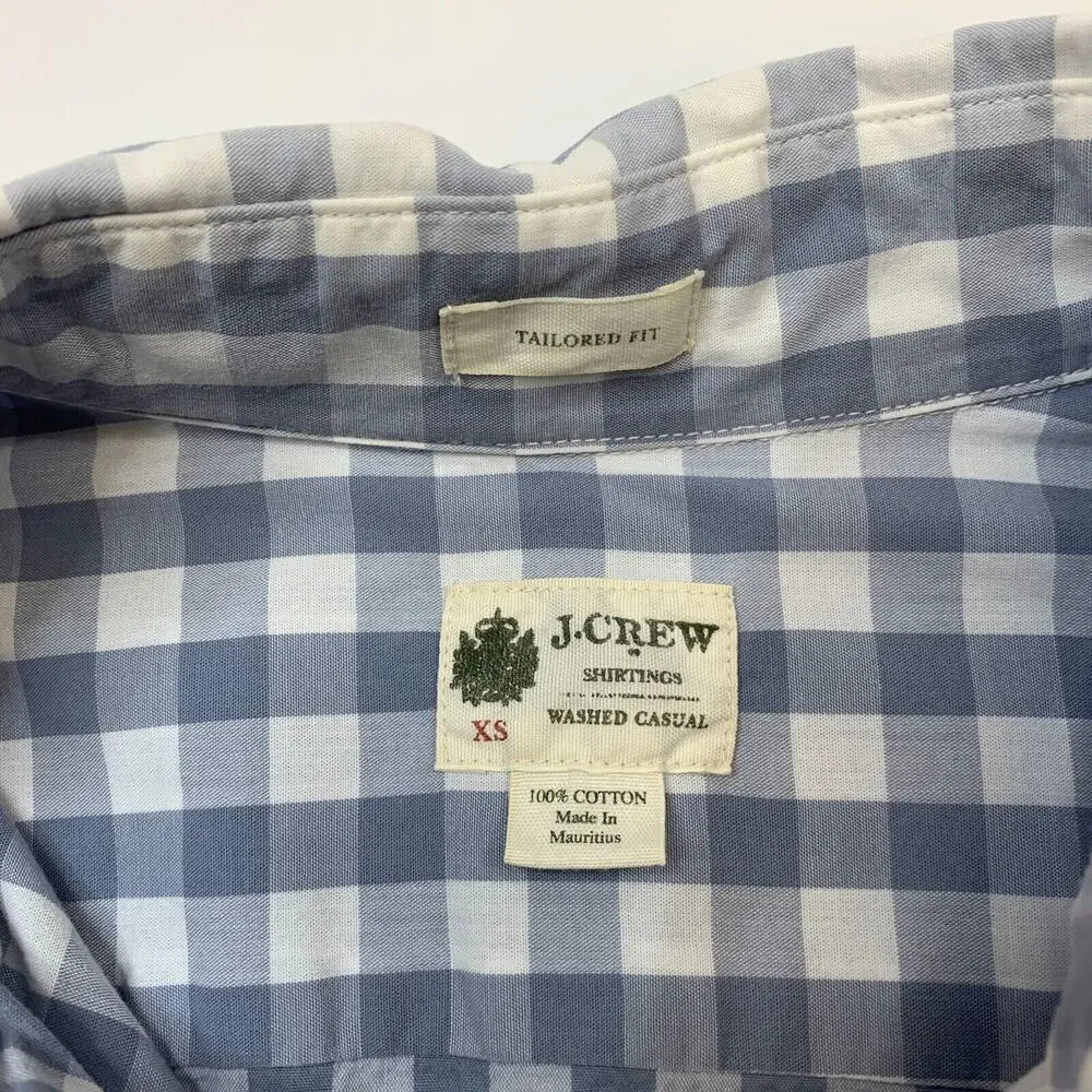 J.Crew Tailored Fit Shirt Men XS Extra Small Gingham Check Button Up *READ